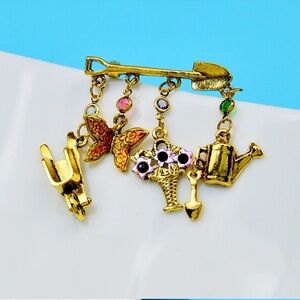 Vintage Gardening Tools Brooches For Women